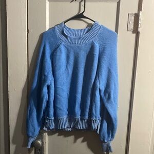 American Eagle Outfitters Blue Cozy Crew Neck Sweater